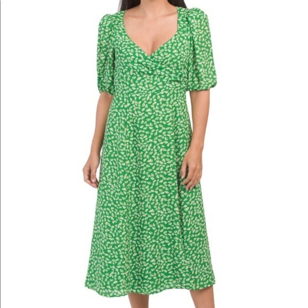 WAYF | Women's XL | Green Daisy Floral Maxi Dress | Tiered Boho